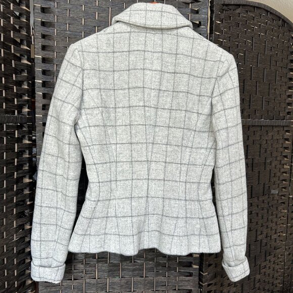 Ralph Lauren Purple Label Jacket Small Gray Double Breasted Trench Widow Pane - Picture 8 of 8